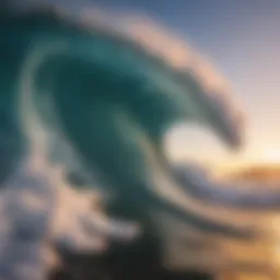 A breathtaking ocean wave captured at sunrise