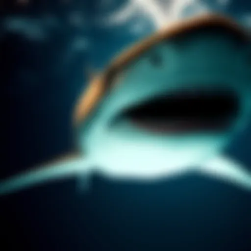 A detailed visualization of tiger shark tracking technology in action