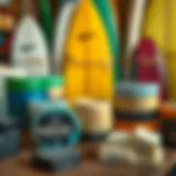 Varieties of surfboard wax displayed