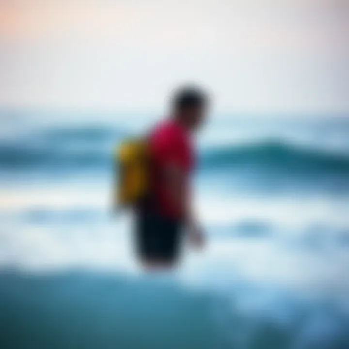 Lifeguard Vigilance in Surfing Areas Lifeguard watching the surf
