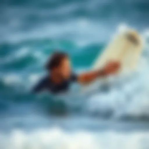 Recognizing Struggle in Water Surfer struggling in the waves