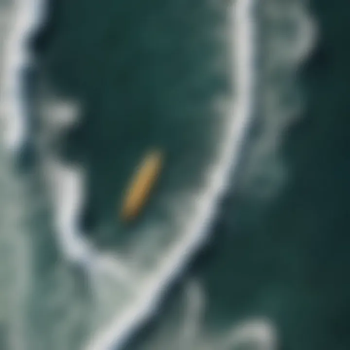 Aerial view of ocean eddies forming near the shore