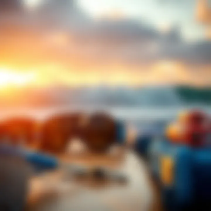 Environmental perspective on surf gear with Kona Surf Blue accents