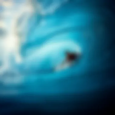 Surfer engaging with the ocean, embodying the essence of Kona Surf Blue