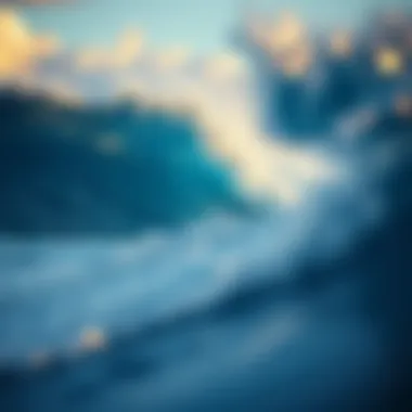 Vibrant depiction of Kona Surf Blue reflecting ocean waves