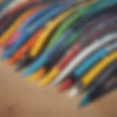 Illustration showing various types of swim fin leashes