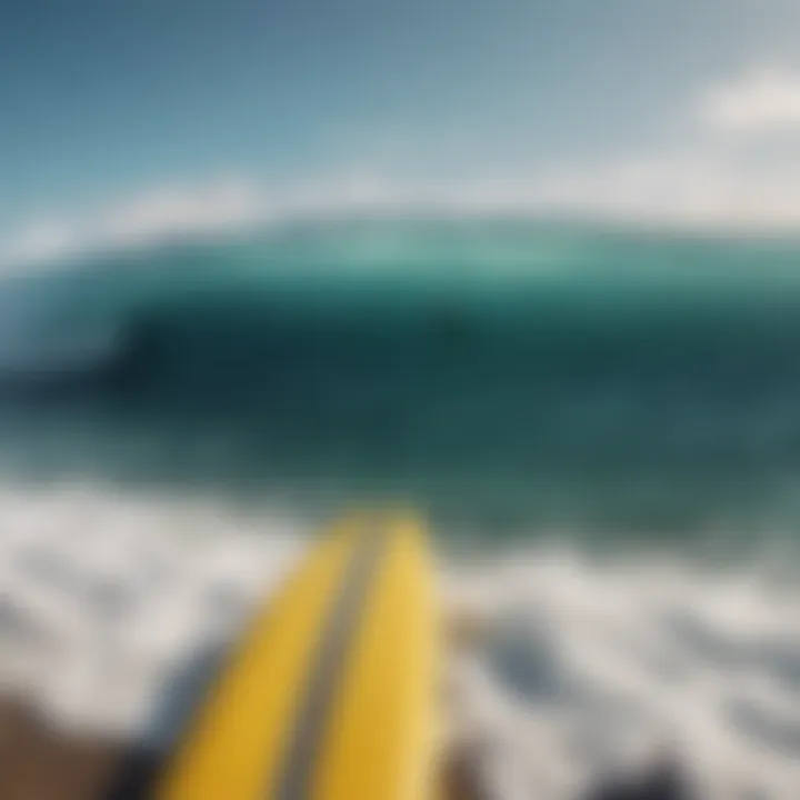 A serene ocean scene highlighting the significance of safety equipment in surfing