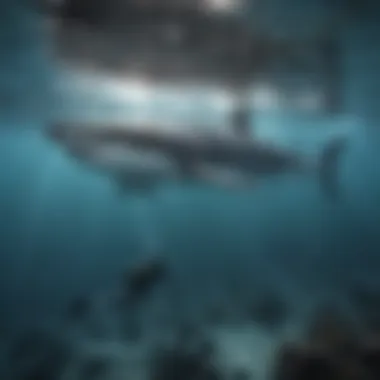 A diver swimming alongside a giant whale shark