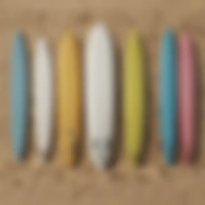 A comparison chart of various surfboards including Lightning Bolt