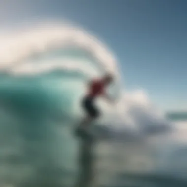 Surfboarder assessing wind conditions at the beach