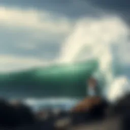 Illustration of atmospheric pressure gradients affecting wind flow