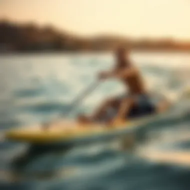 Revolutionizing Water Sports Experience A user enjoying a smooth ride on a battery-powered paddle board