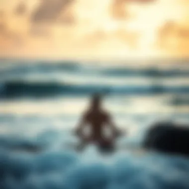 A person meditating by the ocean, embracing relaxation