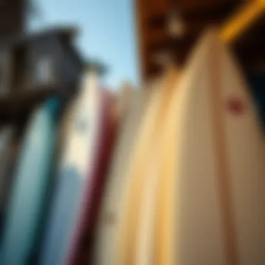 Surfboards Ready for Action at Volcom Rental Surfboards ready for action at Volcom rental