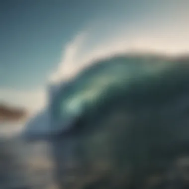 Dynamic waves crashing on the shore