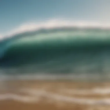 Varying Wave Conditions at the Beach A serene beach with varying wave conditions