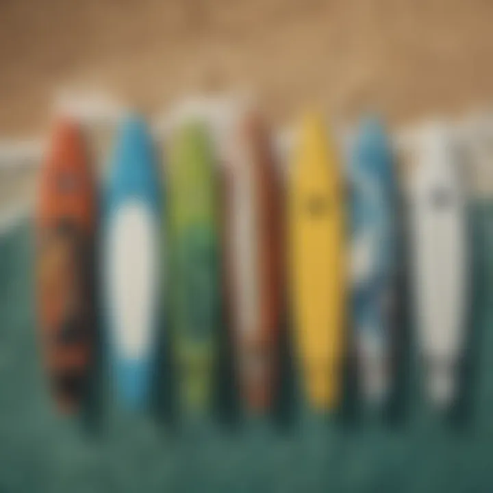 Diverse range of wave rider surfboards displayed together