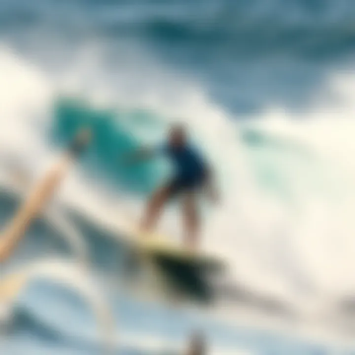 Surfing Dynamics in Action A surfer riding a wave on a high-performance surfboard