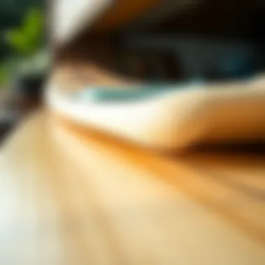 Eco-Friendly Surfboard Materials Close-up of sustainable materials used in surfboard production