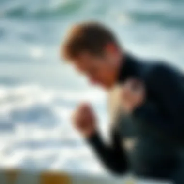 Perfect Fit for Optimal Performance Surfer adjusting wetsuit before hitting the waves