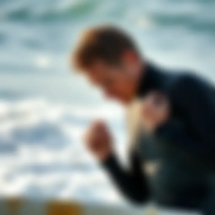 Perfect Fit for Optimal Performance Surfer adjusting wetsuit before hitting the waves