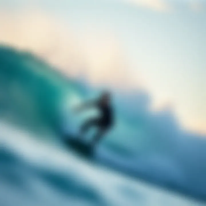 Surfing in Style: The Impact of Wetsuits on Performance A surfer in a sleek wetsuit riding a wave